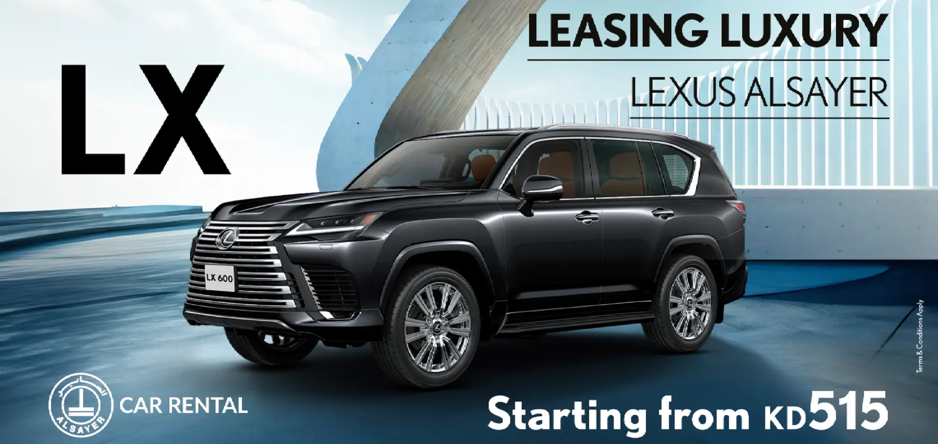 Lexus LX luxury SUV driving through Kuwait desert